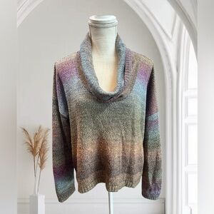 Ceny sz 1X loose cowl neck pastel pullover sweater oversized preowned